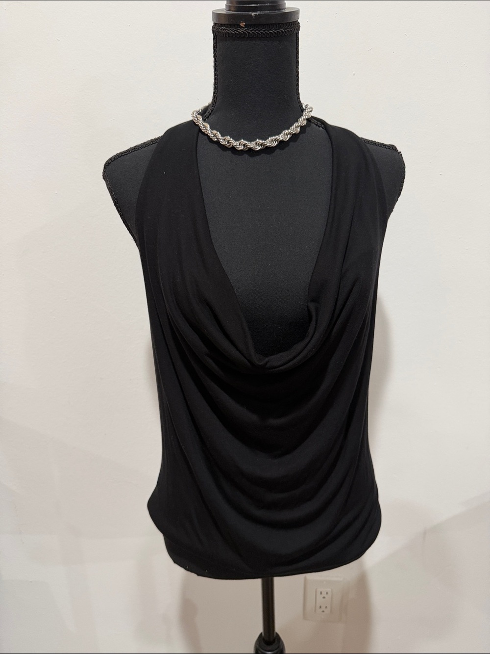 Forever 21 Black Draped Cowl Neck Sleeveless Camisole